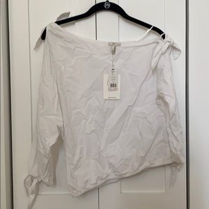 Joie asymmetric cold shoulder “colissa” white xs